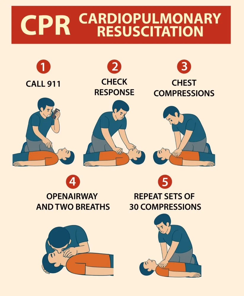 การช่วยชีวิตโดยการทำ CPR เป็นขั้นตอนแรกสุดของ การปฐมพยาบาล